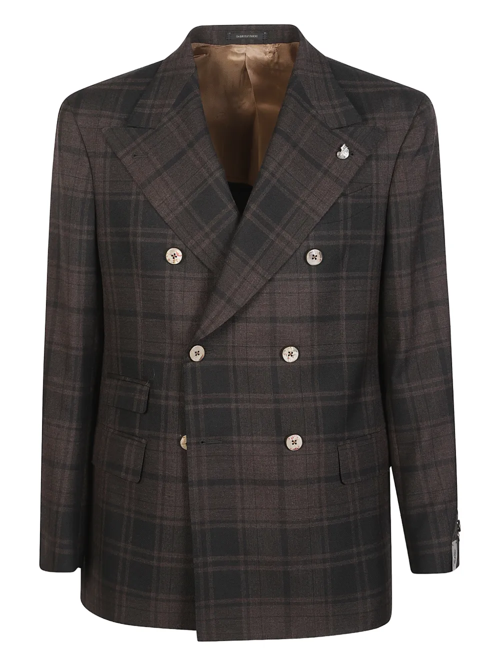 Gabriele Pasini plaid double-breasted jacket | Brown | Image 1