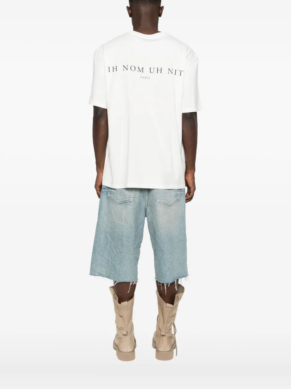 Ih Nom Uh Nit Future Mask Graphic Crewneck T-shirt In White