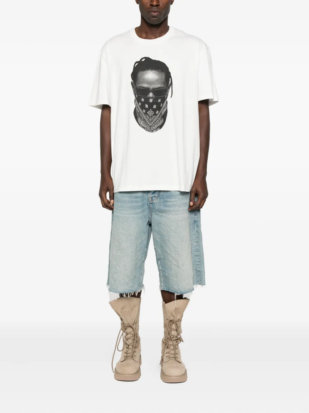 Ih Nom Uh Nit bandana-print graphic T-shirt - Wit