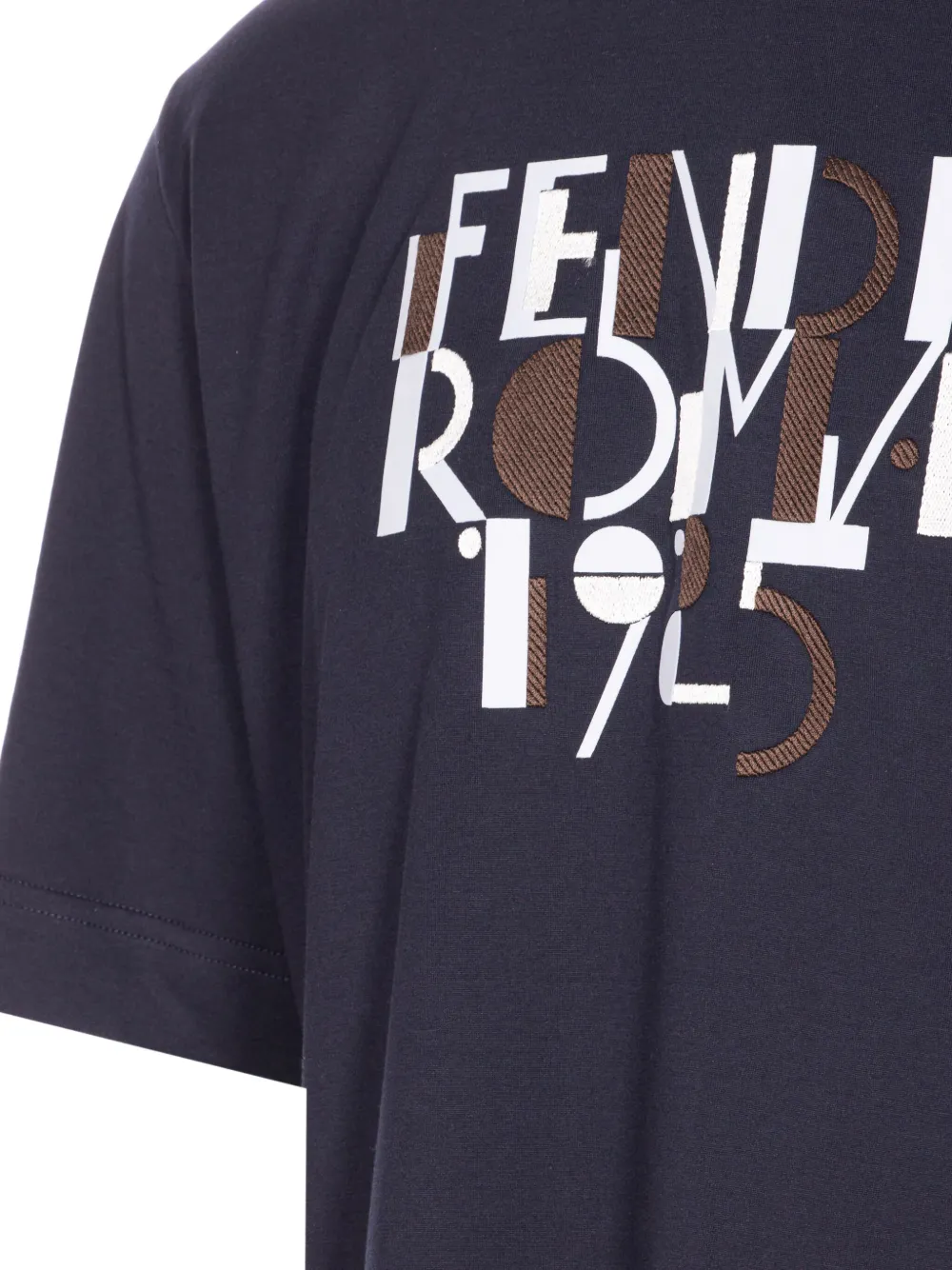FENDI T-shirt met grafische print Blauw