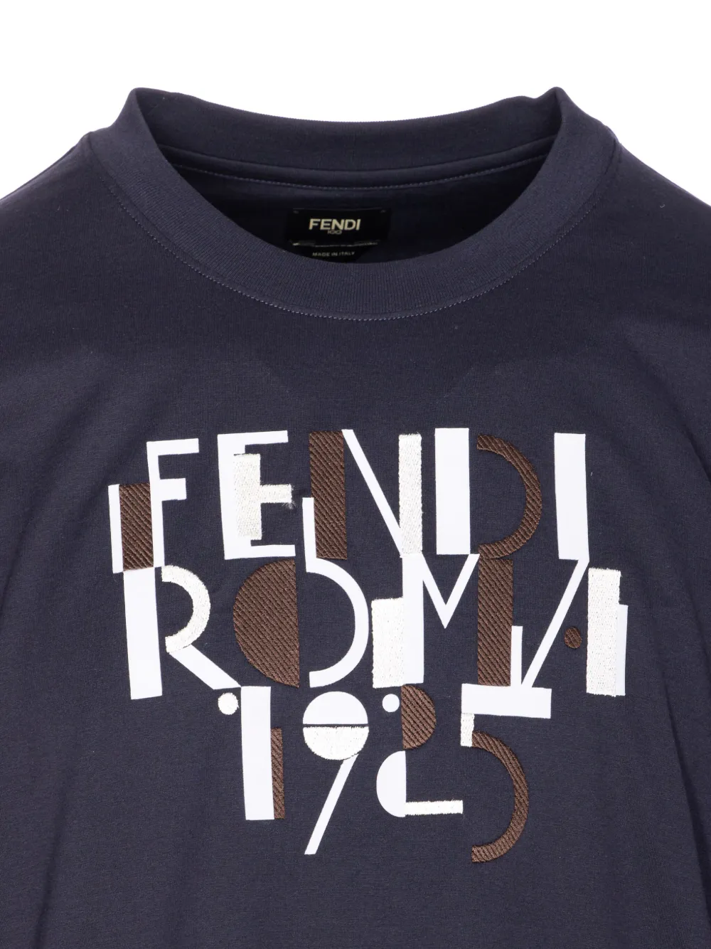 FENDI T-shirt met grafische print Blauw
