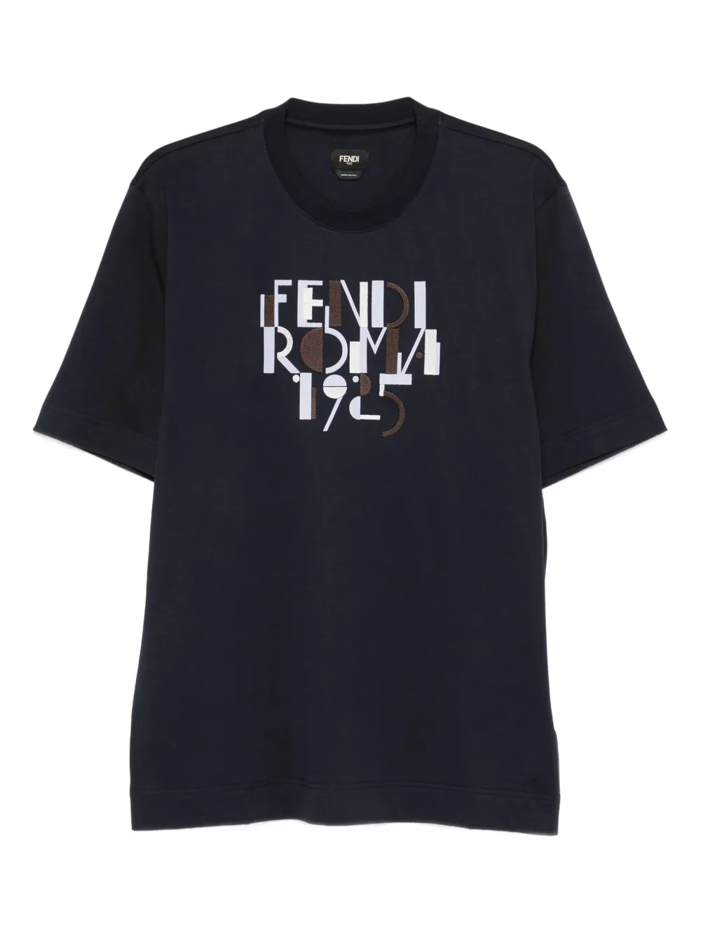FENDI T-shirt met grafische print Blauw