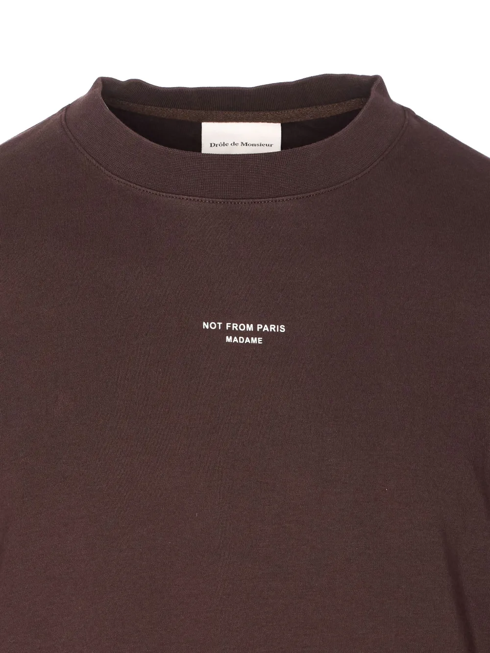 Drôle De Monsieur crew neck logo T-shirt Bruin
