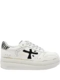 Premiata zebra-motif platform sneakers - White