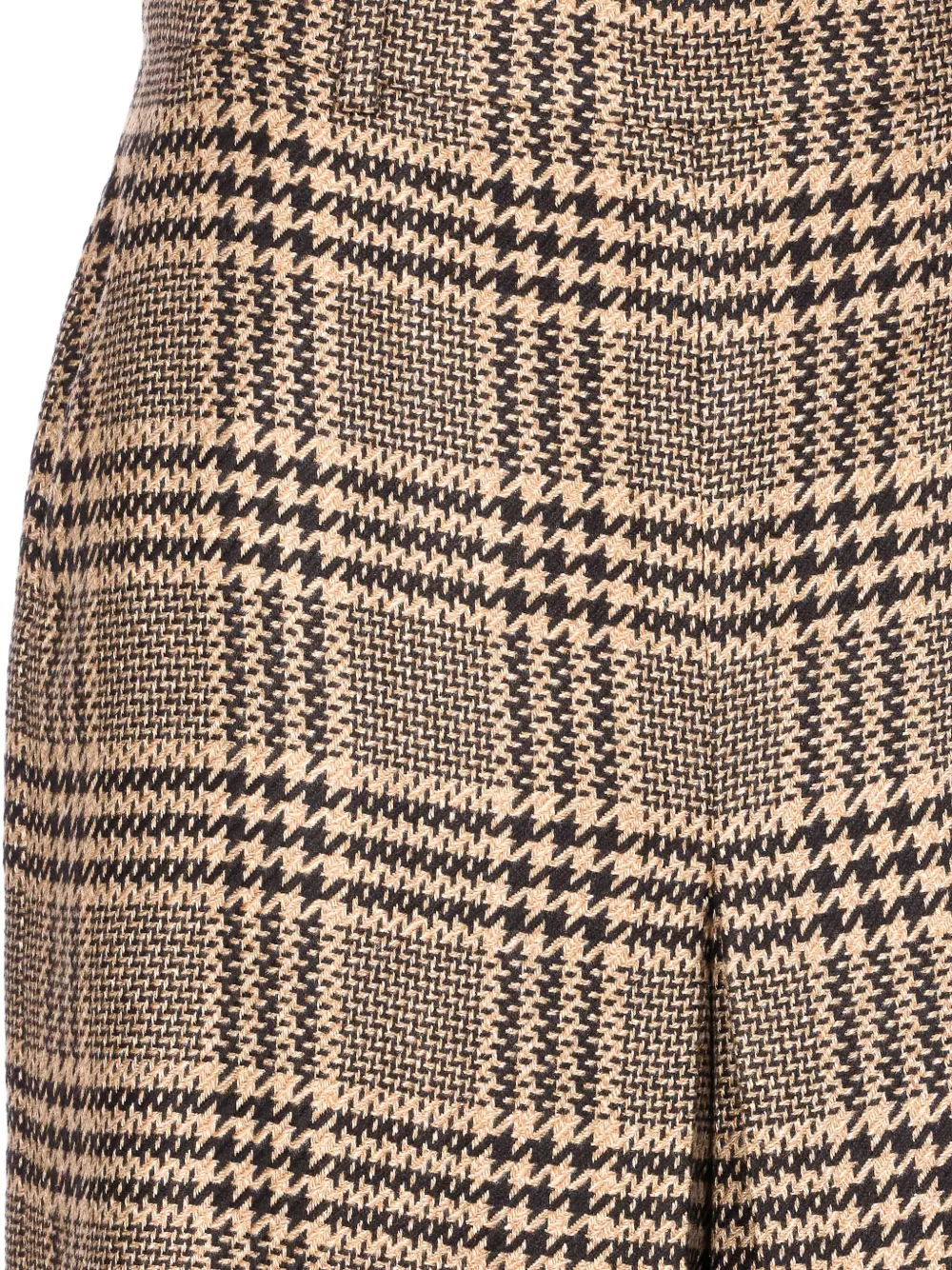 Saint Laurent Checked-pattern Crop Trousers In Neutral