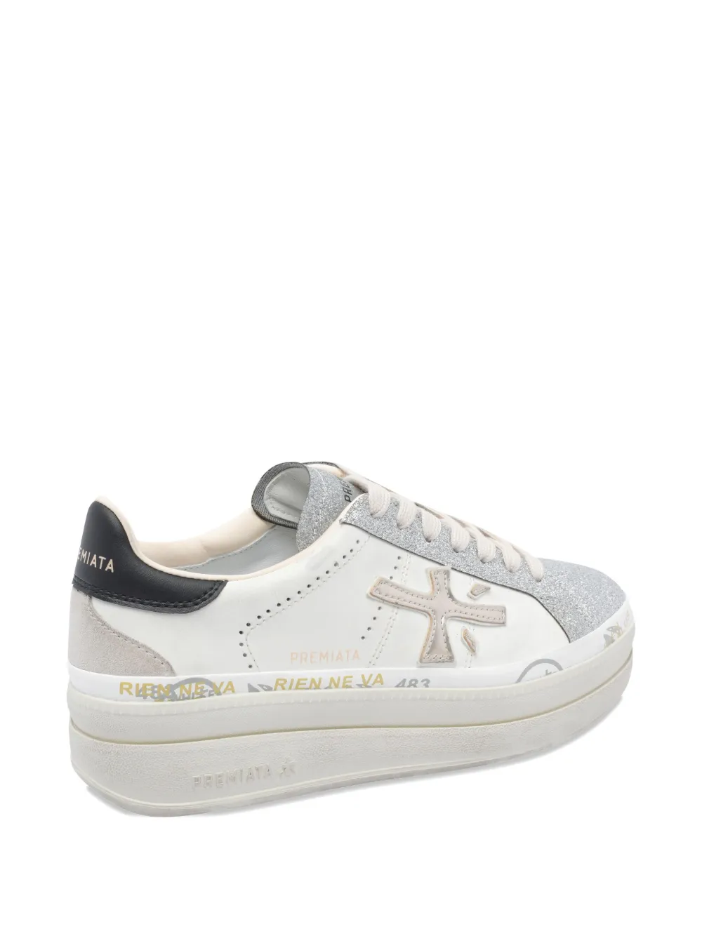 Premiata glitter platform sneakers White