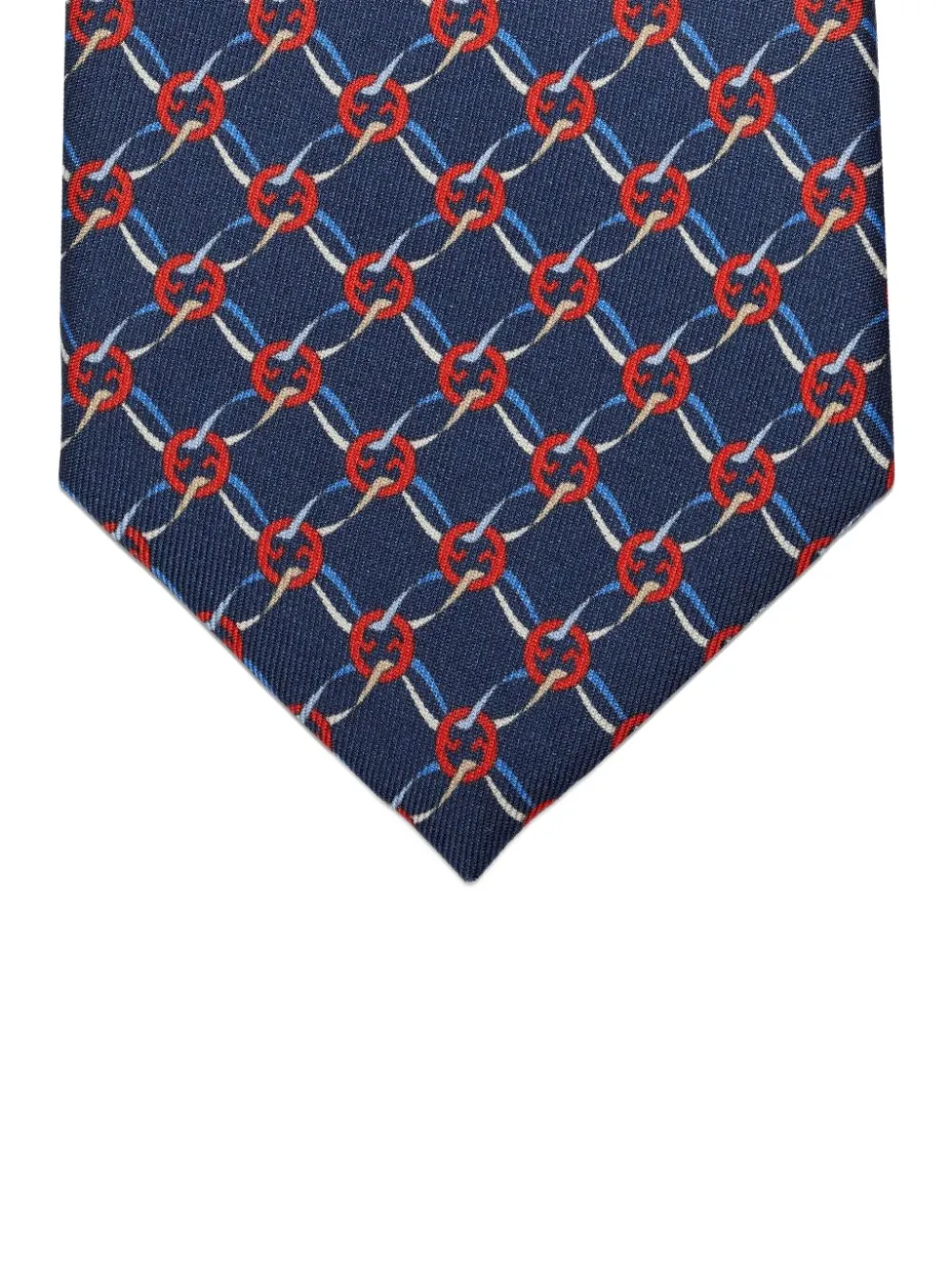 Gucci Zijden stropdas met geometrisch patroon Blauw