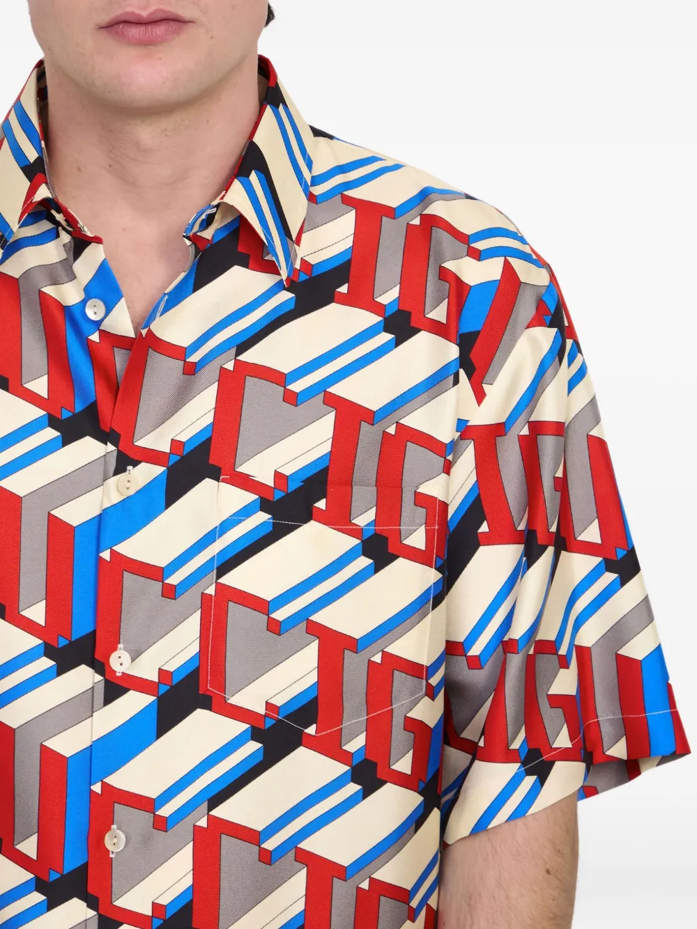 Gucci Zijden overhemd met logoprint Wit