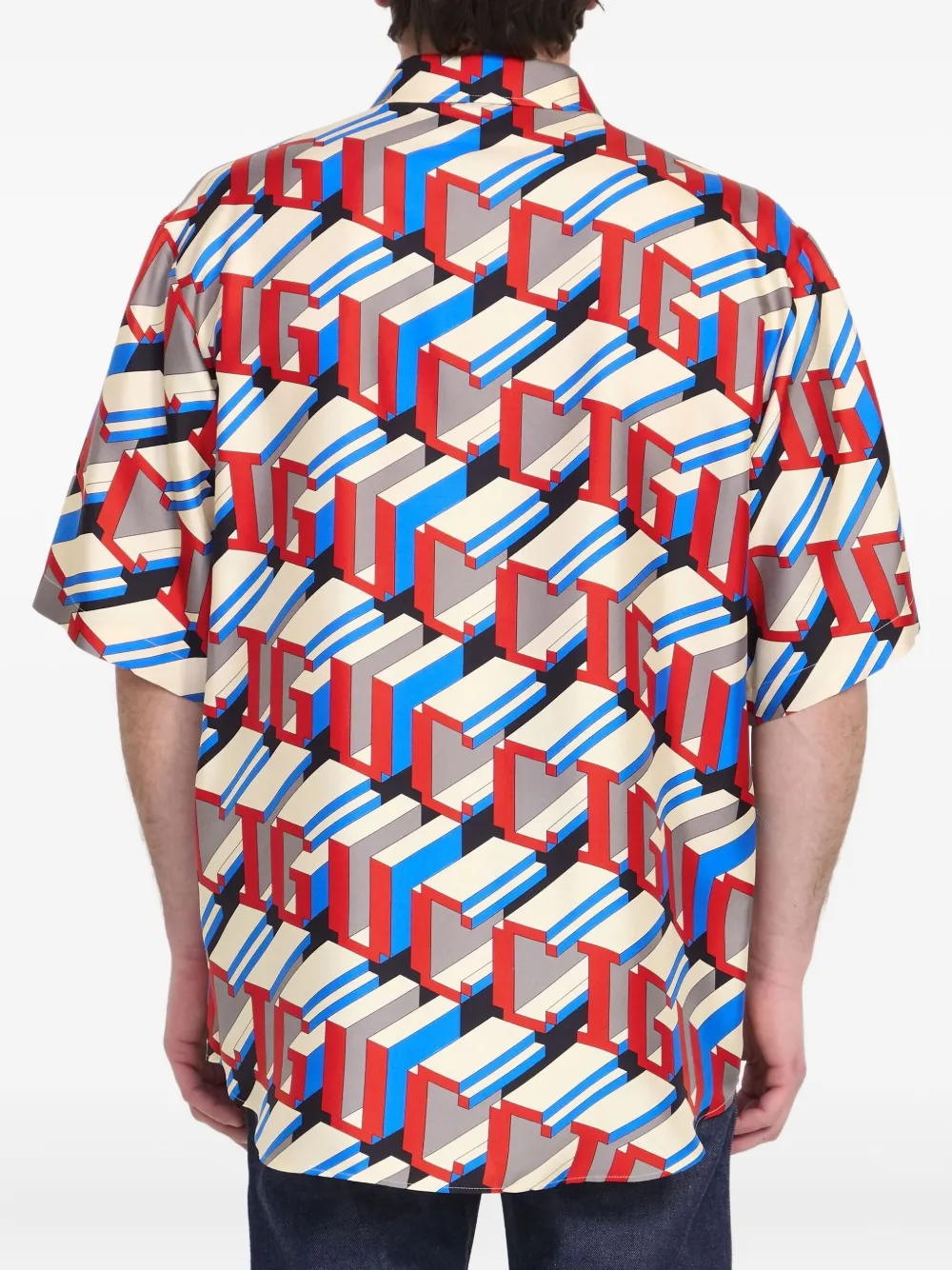 Gucci Zijden overhemd met logoprint Wit