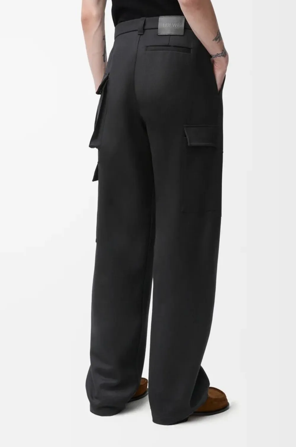 Loewe Front-pocket Wool Trousers In Black