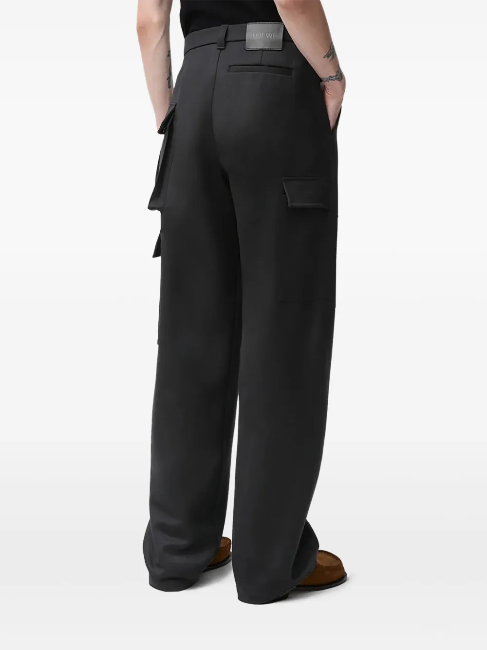 LOEWE Wollen broek met zak aan de voorkant Zwart