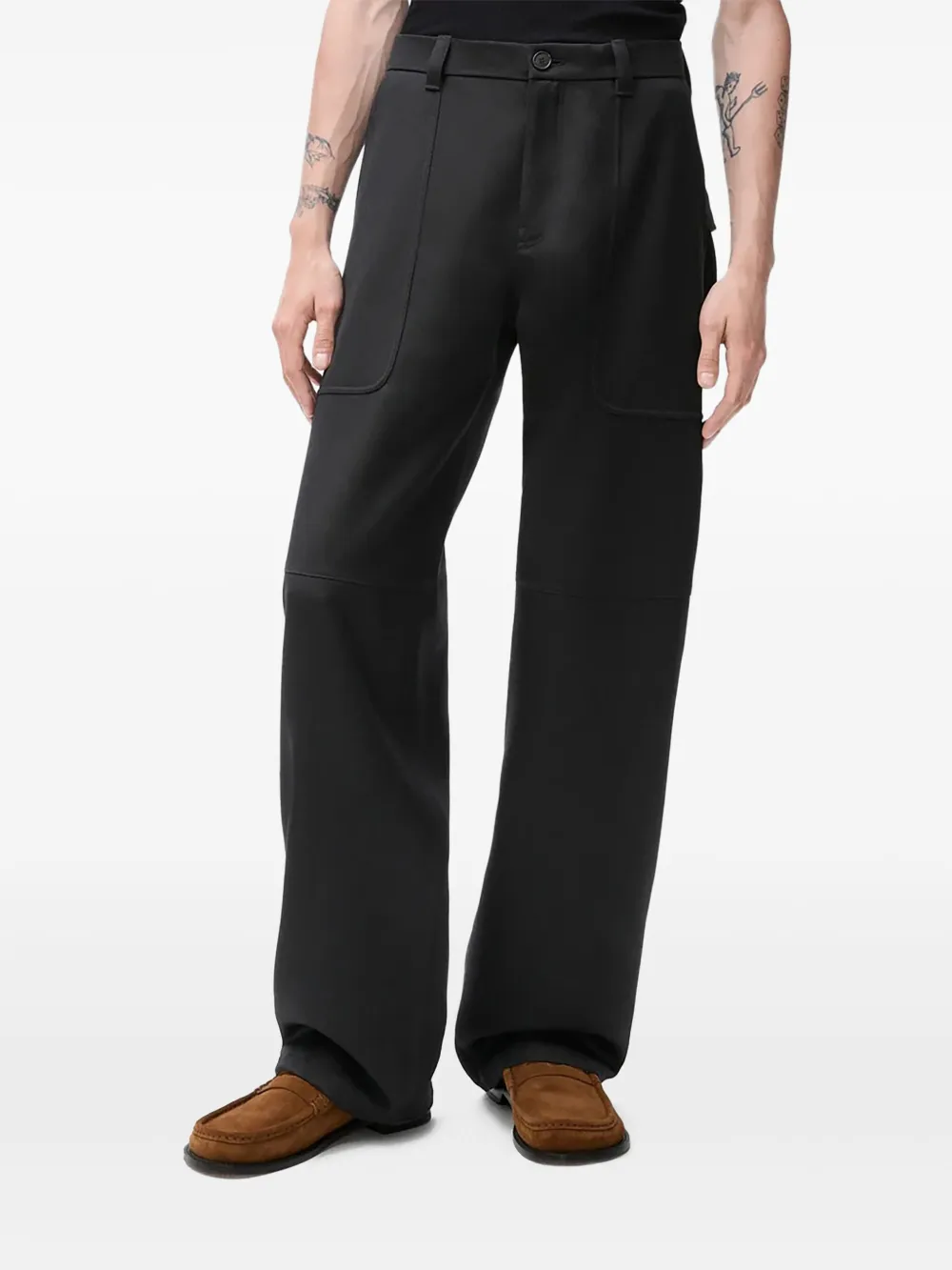 LOEWE Wollen broek met zak aan de voorkant Zwart