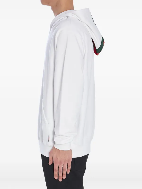 Gucci Hooded Stripe Sweatshirt | White | FARFETCH