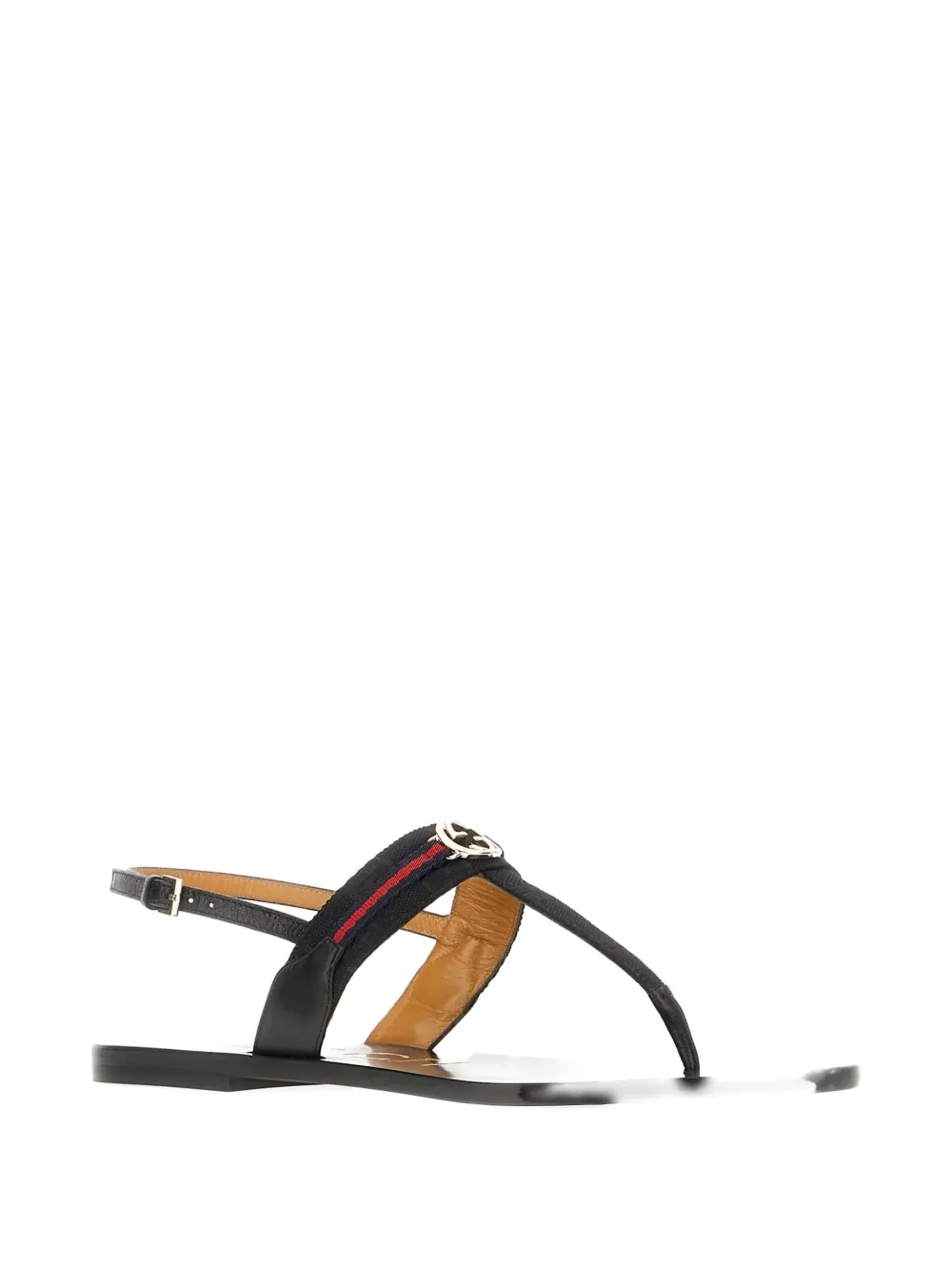 Gucci Interlocking G Canvas Sandals In Black