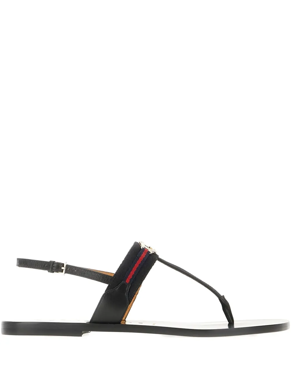 Gucci Interlocking G Web flat sandals Black