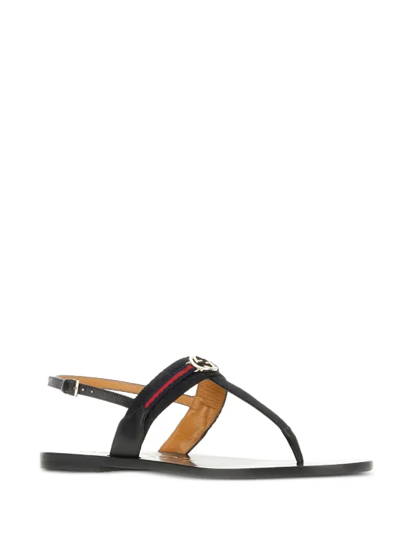 Gucci Interlocking G Web Flat Sandals Black FARFETCH PH