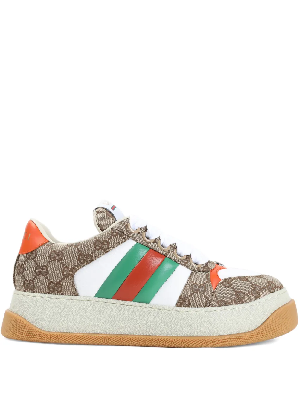 Gucci GG Supreme canvas sneakers met streepdetail Beige