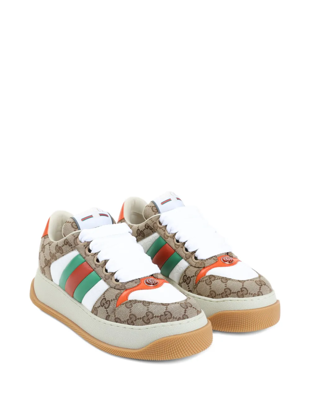 Gucci GG Supreme canvas sneakers met streepdetail Beige