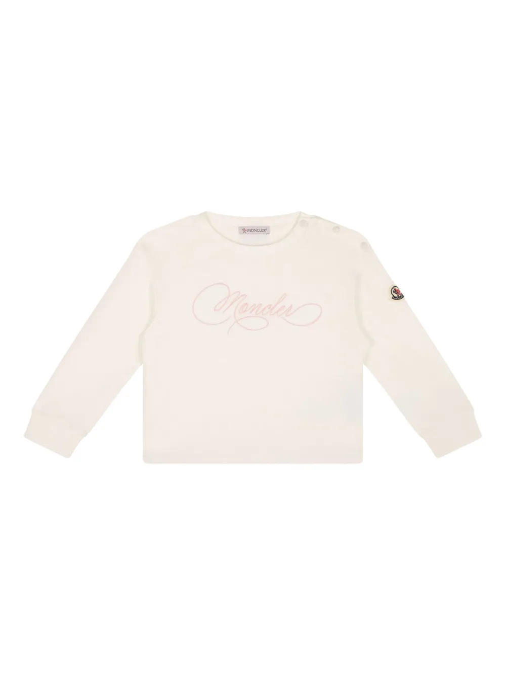 Moncler Enfant embroidered logo sweatshirt | Neutrals | Image 1