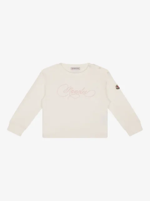 Moncler Enfant sudadera con logo bordado