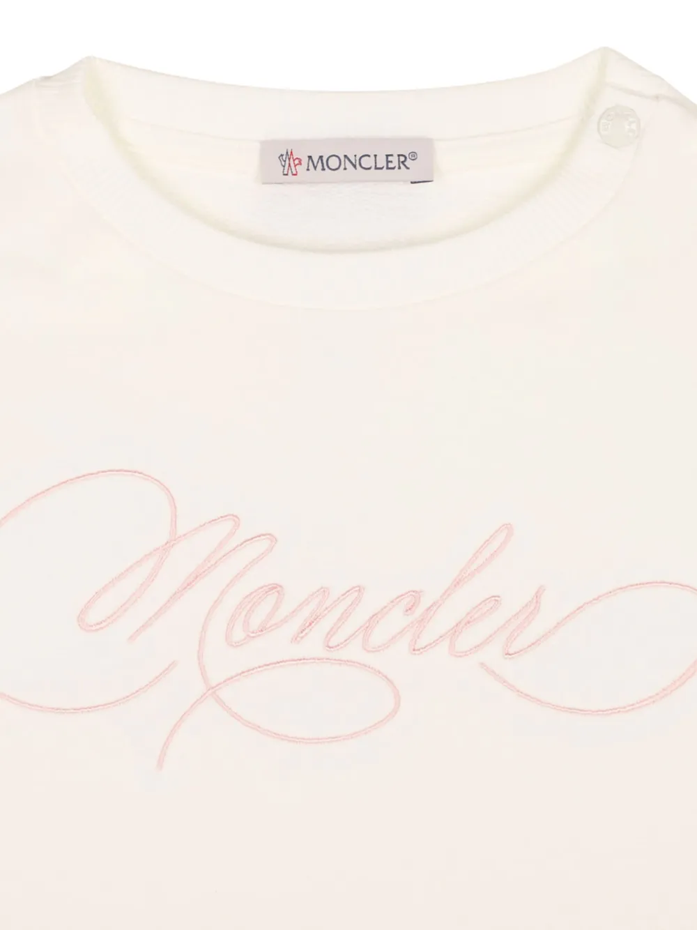 Moncler Enfant Sweater met geborduurd logo Beige