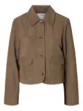 Selected Femme button-fastening leather jacket - Brown