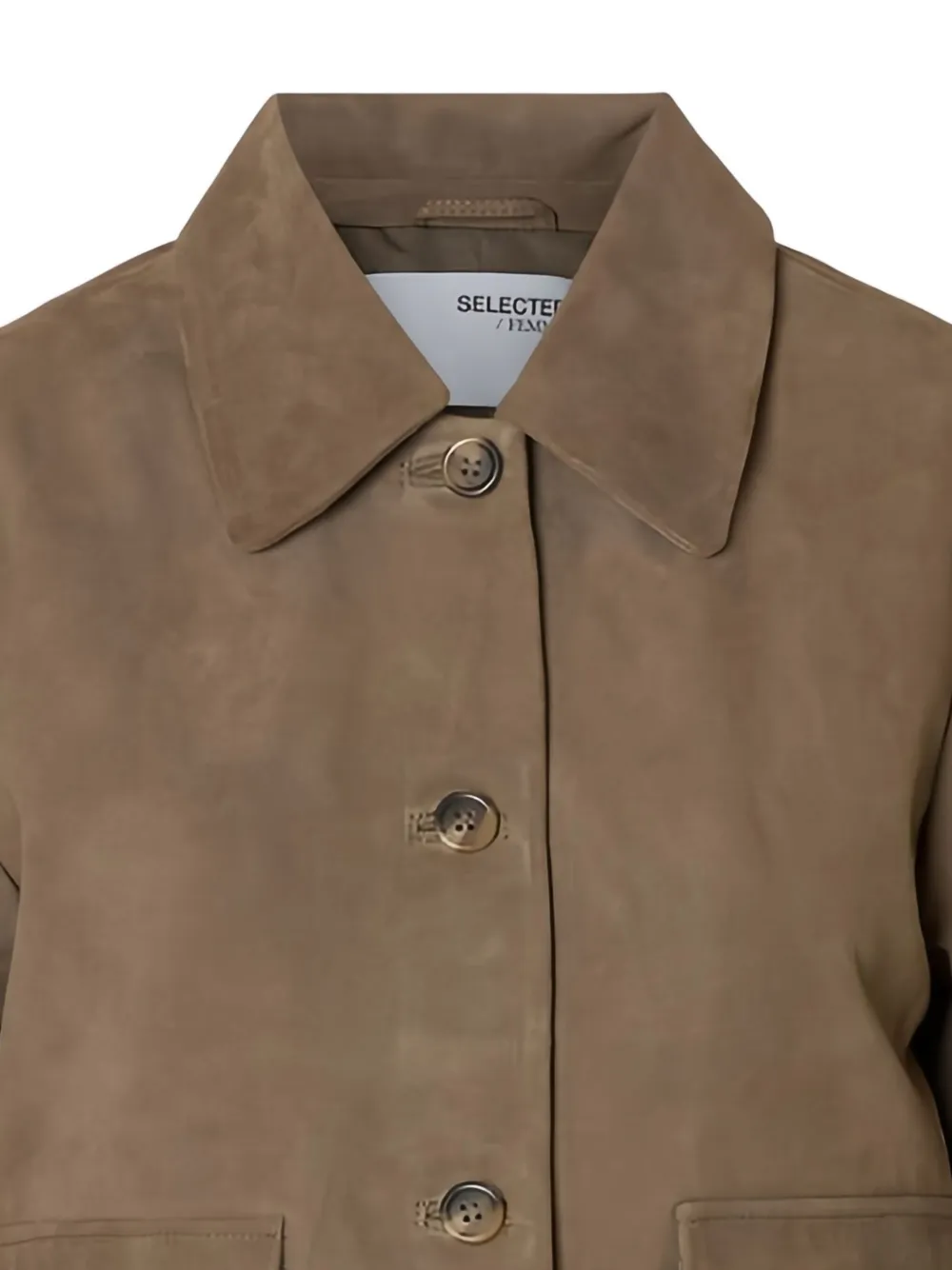 Selected Femme button-fastening leather jacket | Leather Jackets | Image 2