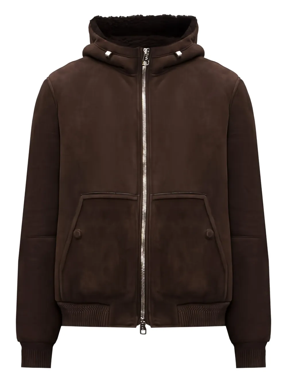 Brett Johnson Hooded Zip Jacket In Brown