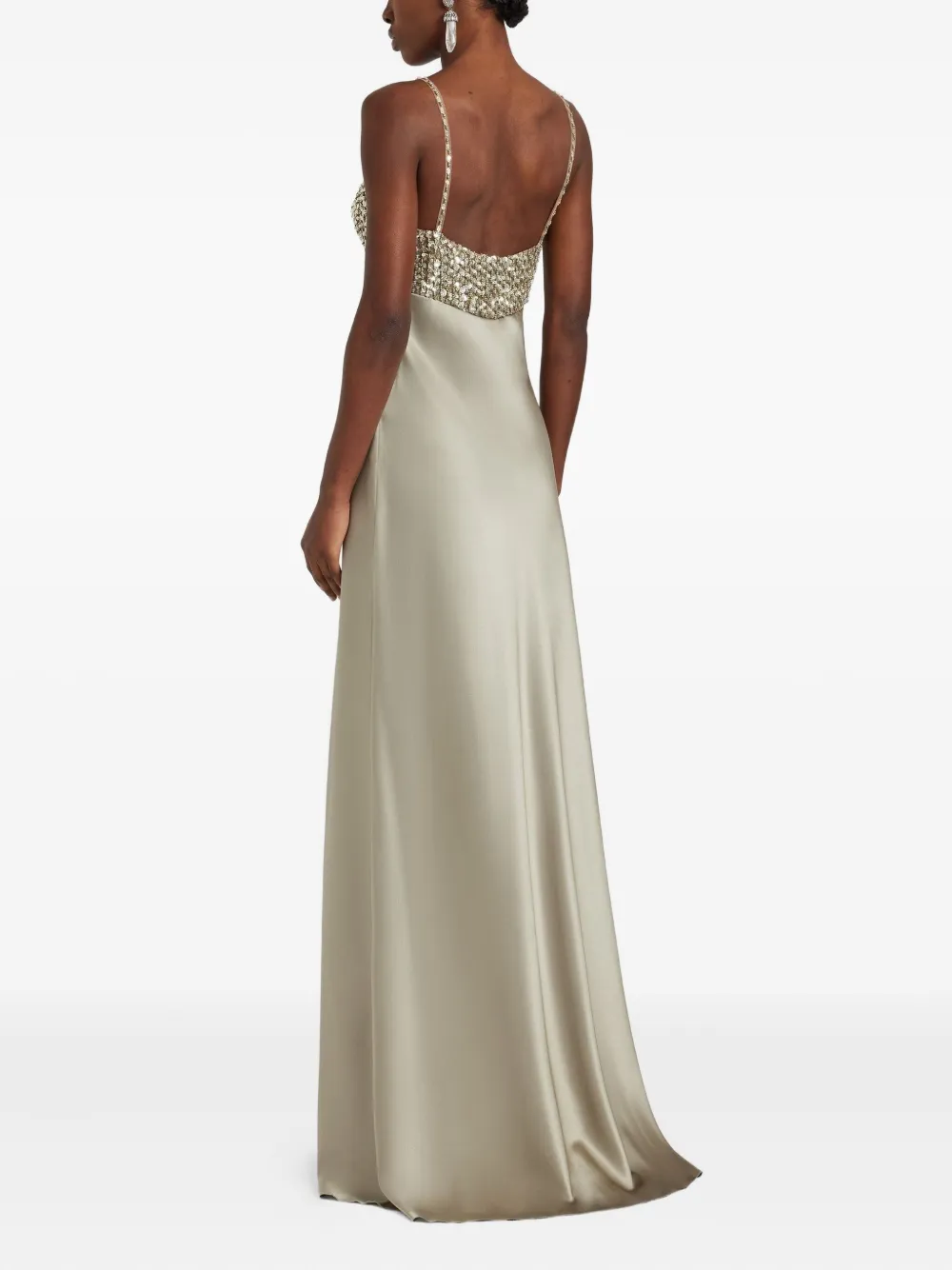 Ermanno Scervino Maxi-jurk verfraaid met pailletten Beige