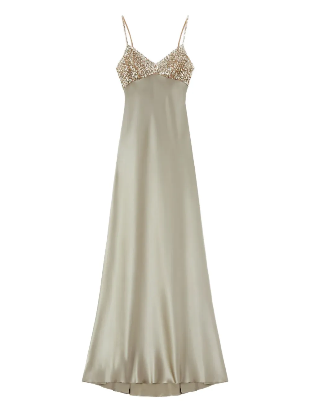 Ermanno Scervino robe ornée de sequins à coupe longue | tons neutres | Image 1