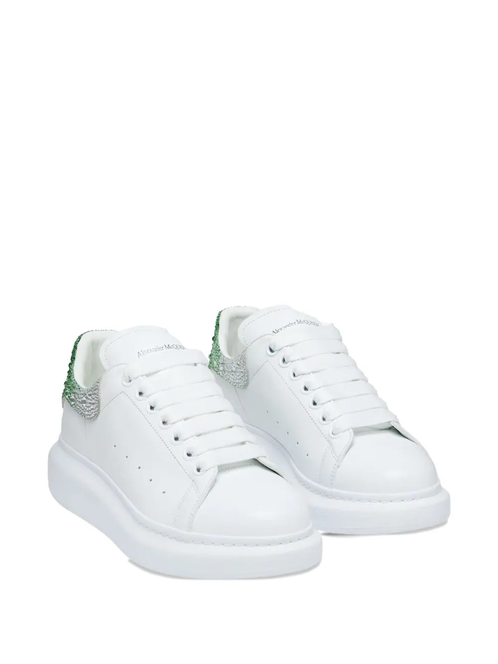 Alexander Mcqueen Embellished Lace-up Sneakers In White