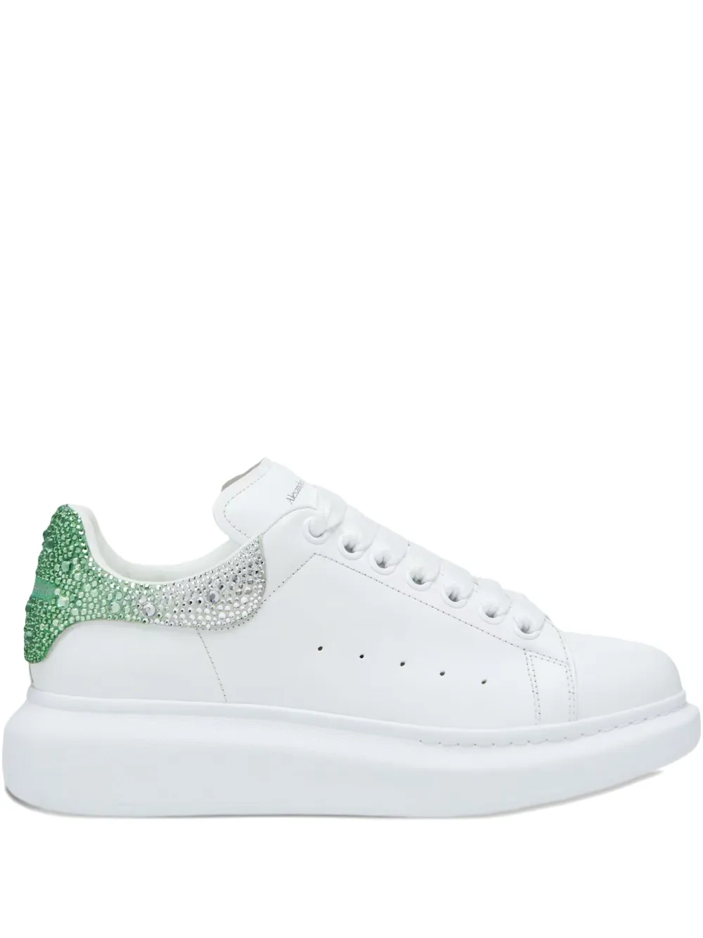 Alexander Mcqueen Embellished Lace-up Sneakers In White