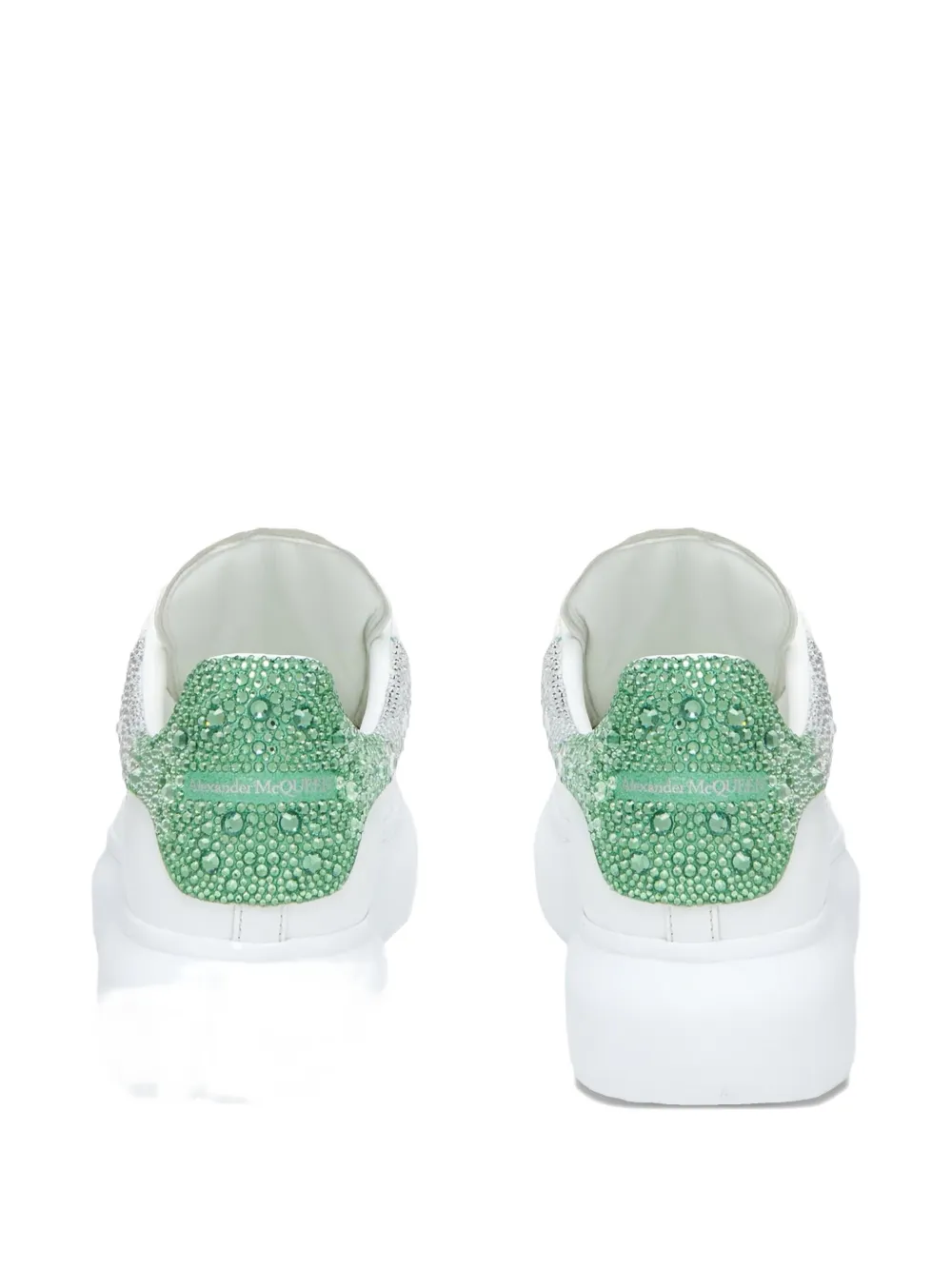 Alexander Mcqueen Embellished Lace-up Sneakers In White