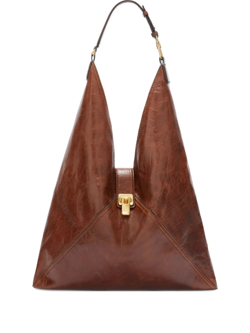 Ermanno Scervino large Dudu buckle clutch bag - Marrone