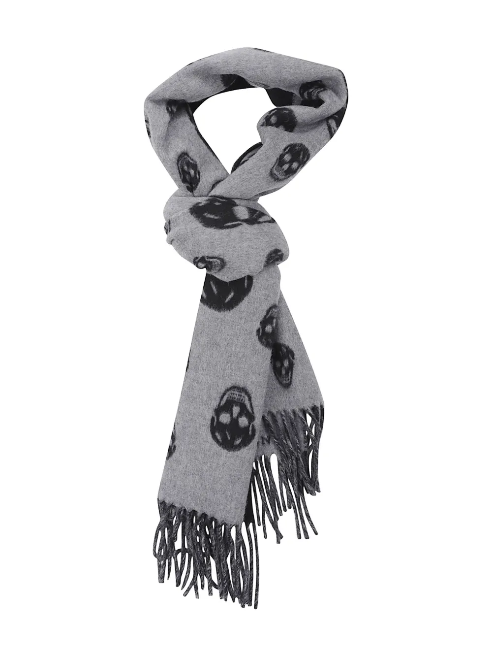 Alexander McQueen skull fringed scarf | Grey | Image 1