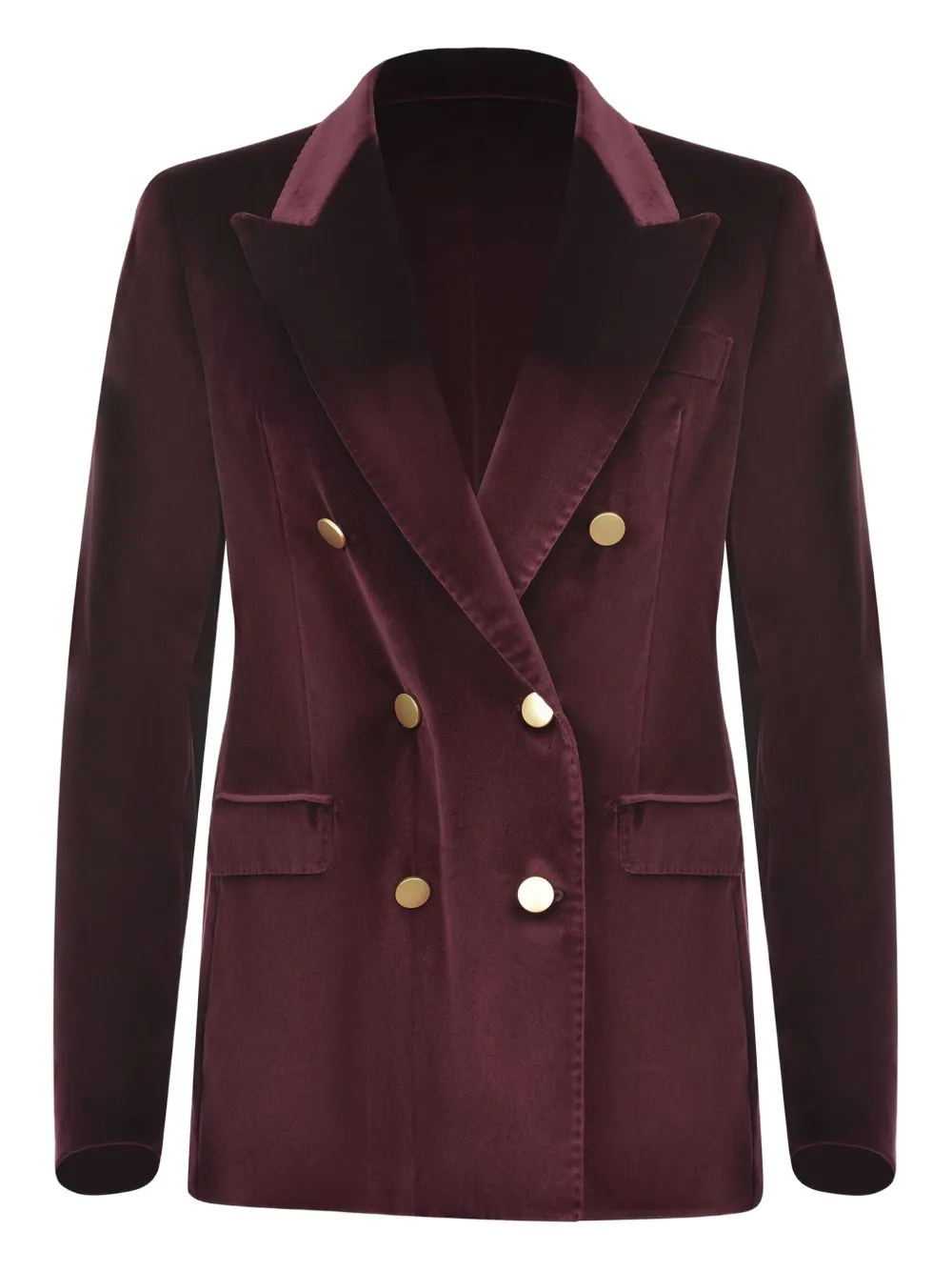 Tagliatore Double-breasted Velvet Jacket In Burgundy