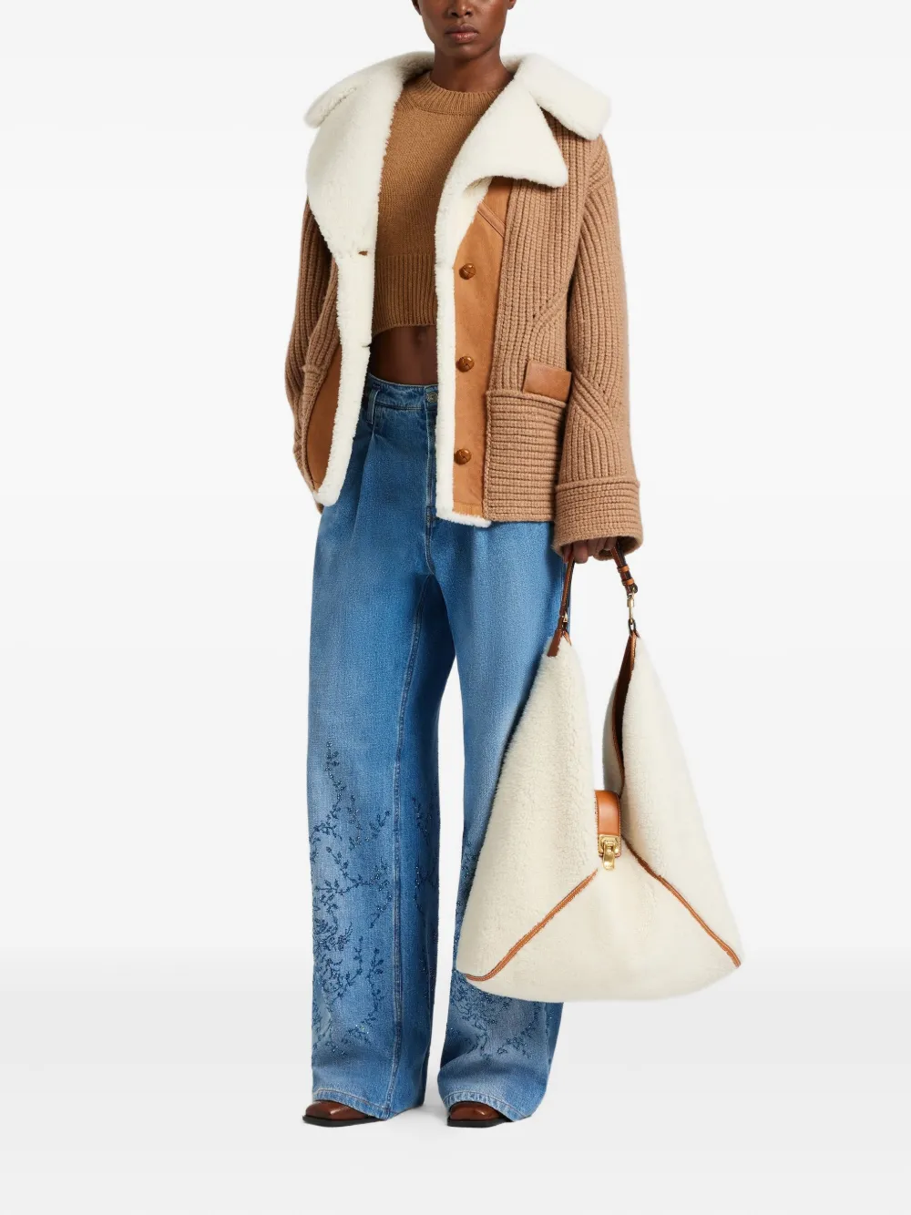 Ermanno Scervino Floral-embroidery Jeans In Blue