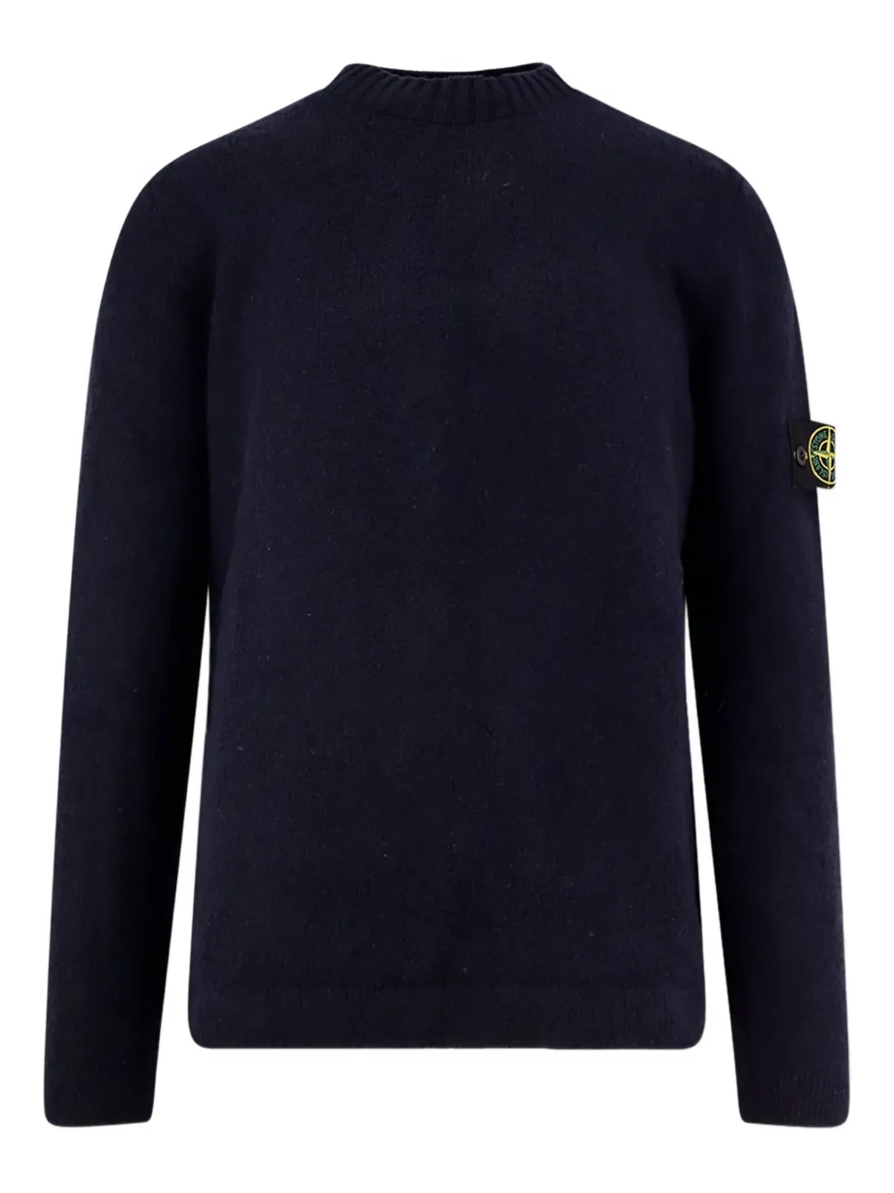 Stone Island crew-neck logo-patch sweater Blauw