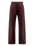 MM6 Maison Margiela organic-cotton pocket trousers - Red