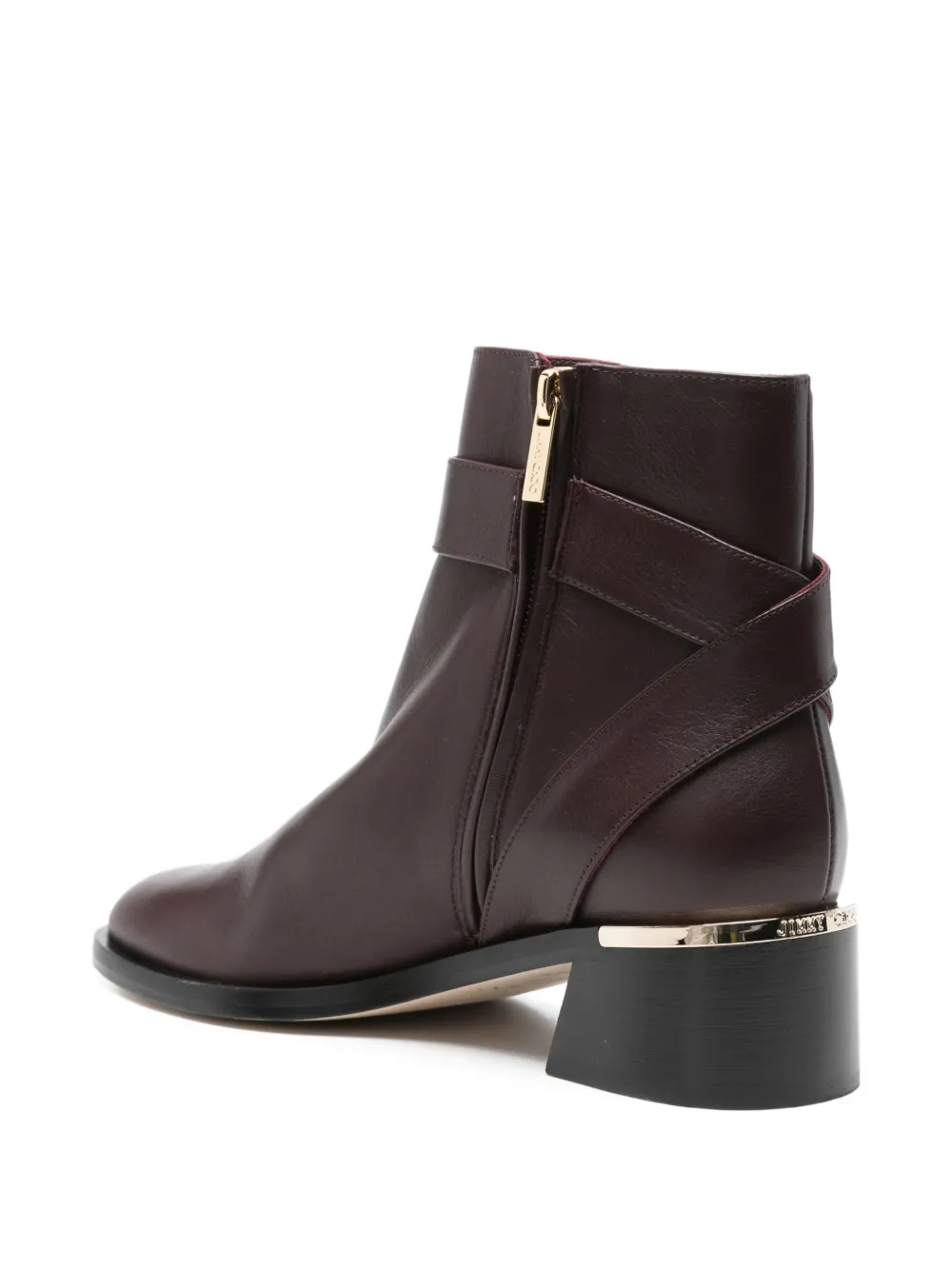 Jimmy Choo 45 mm Noor laarzen met gesp en verfraaid met parels Rood