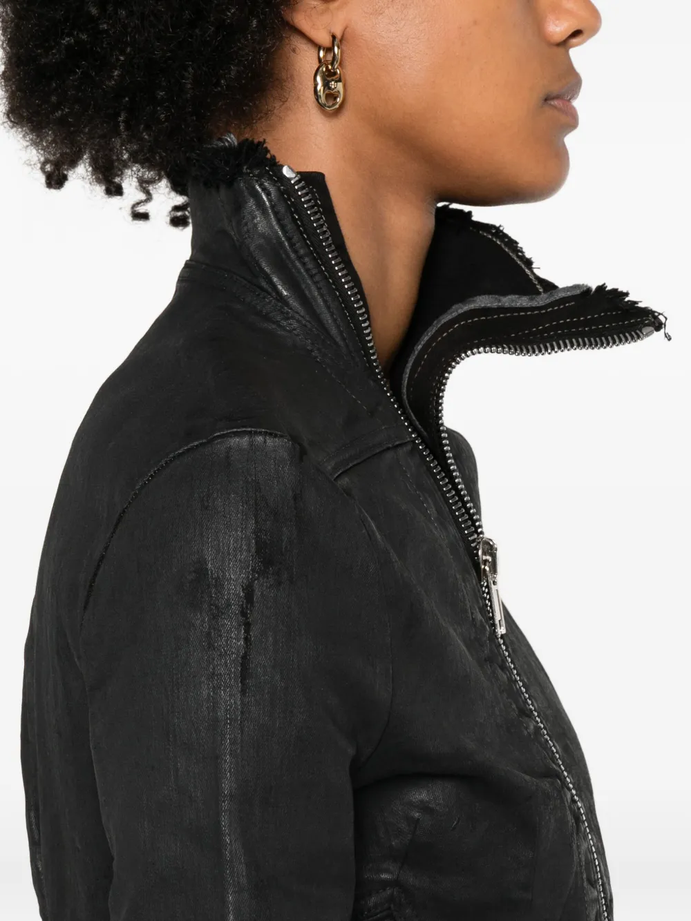 Rick Owens Drkshdw Asymmetrical-zip Jacket In Black