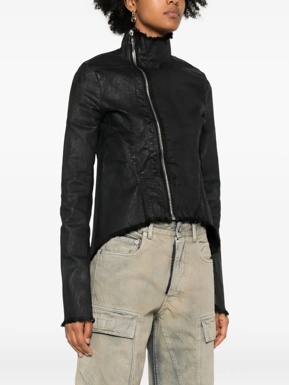 Rick Owens Drkshdw Asymmetrical-zip Jacket In Black