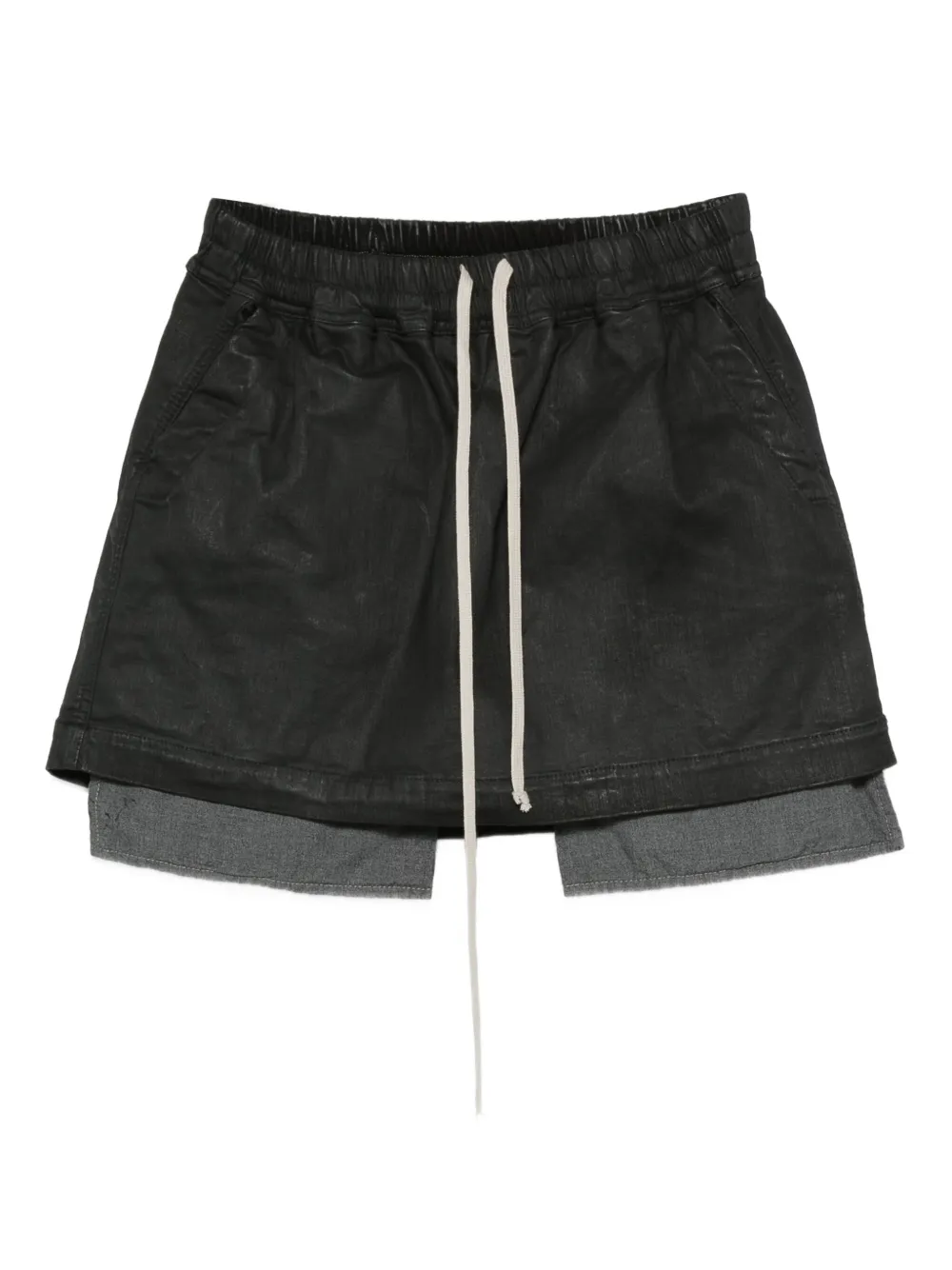Rick Owens Drkshdw A-line Drawstring Mini Skirt In Black