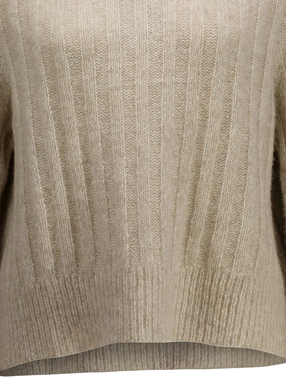 Allude Ribgebreide trui met ronde hals Beige