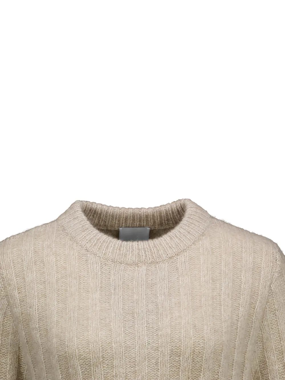 Allude Ribgebreide trui met ronde hals Beige