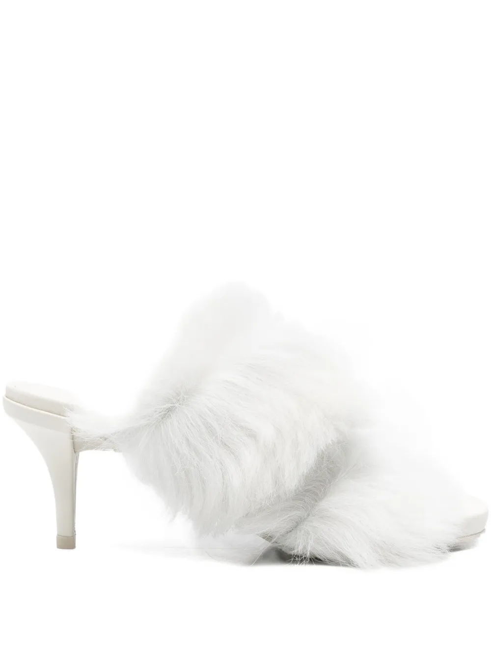Pedro Garcia 65mm fur-trimmed mules | White | Image 1
