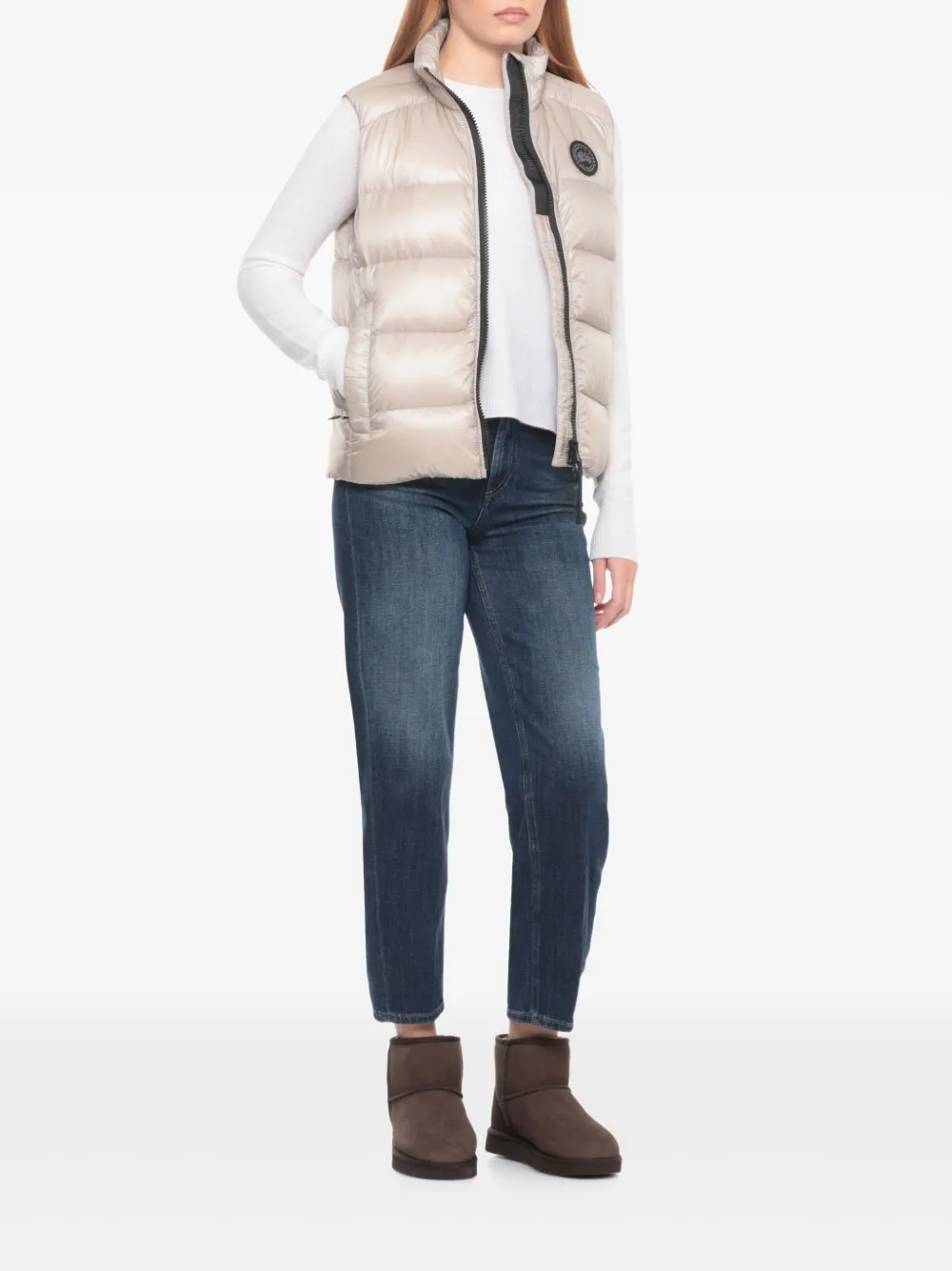 Canada Goose Bodywarmer met logopatch en rits Beige