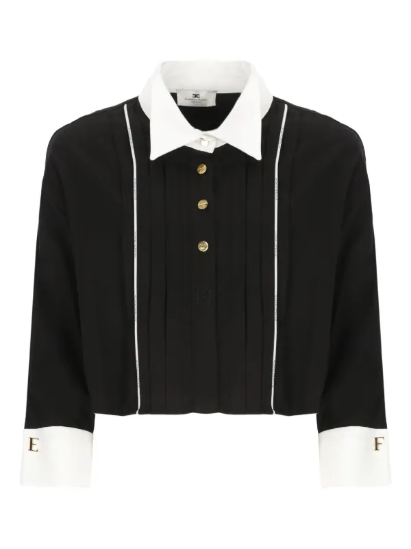 Elisabetta Franchi Cropped Shirt Black FARFETCH BH