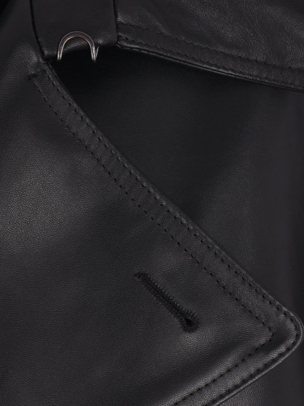 MM6 Maison Margiela Leren jack Zwart