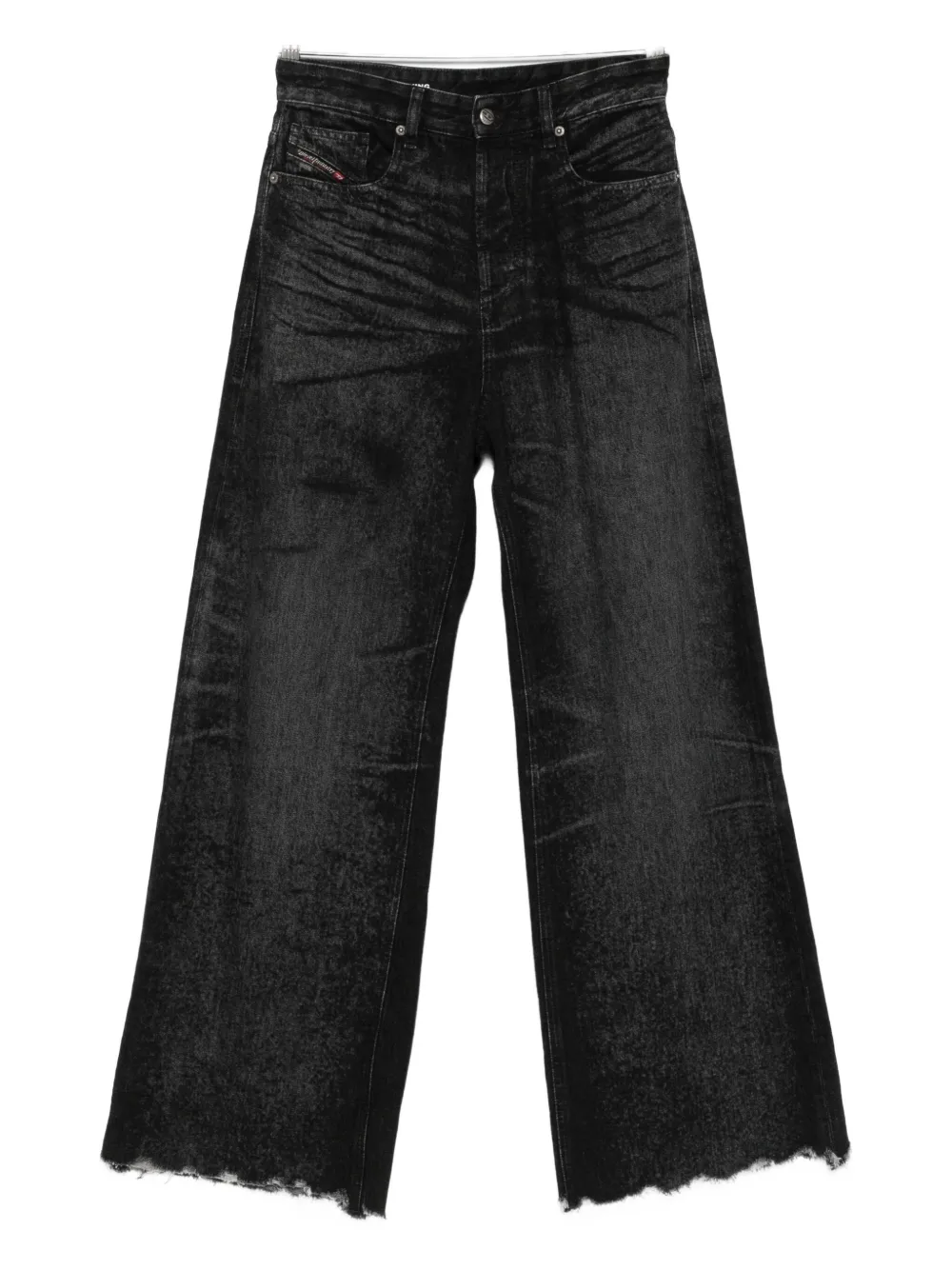 Diesel Jeans Wide Leg Effetto Consumanto In Black